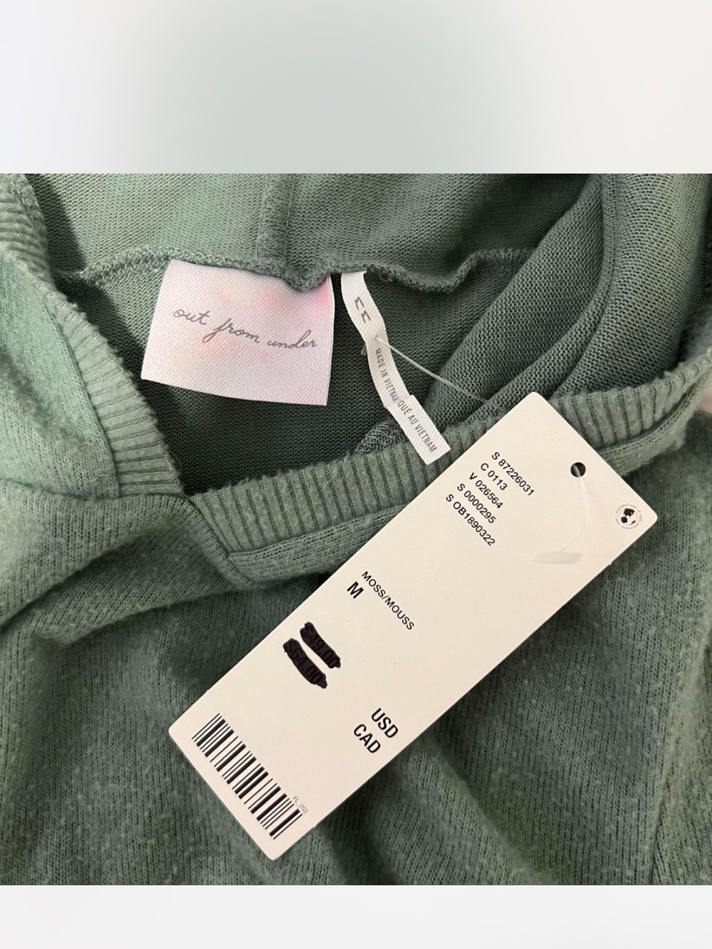 Urban Outfitters Sage Green Cropped Hooded Sweater - Picture 4 of 4